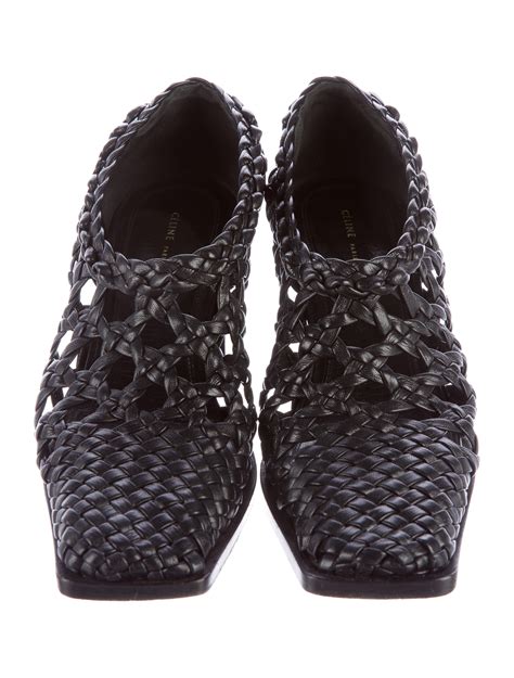 celine woven leather shoes